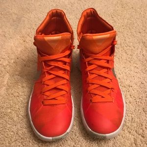 Boys Nike Orange Hyperdunk PRM Basketball Shoes